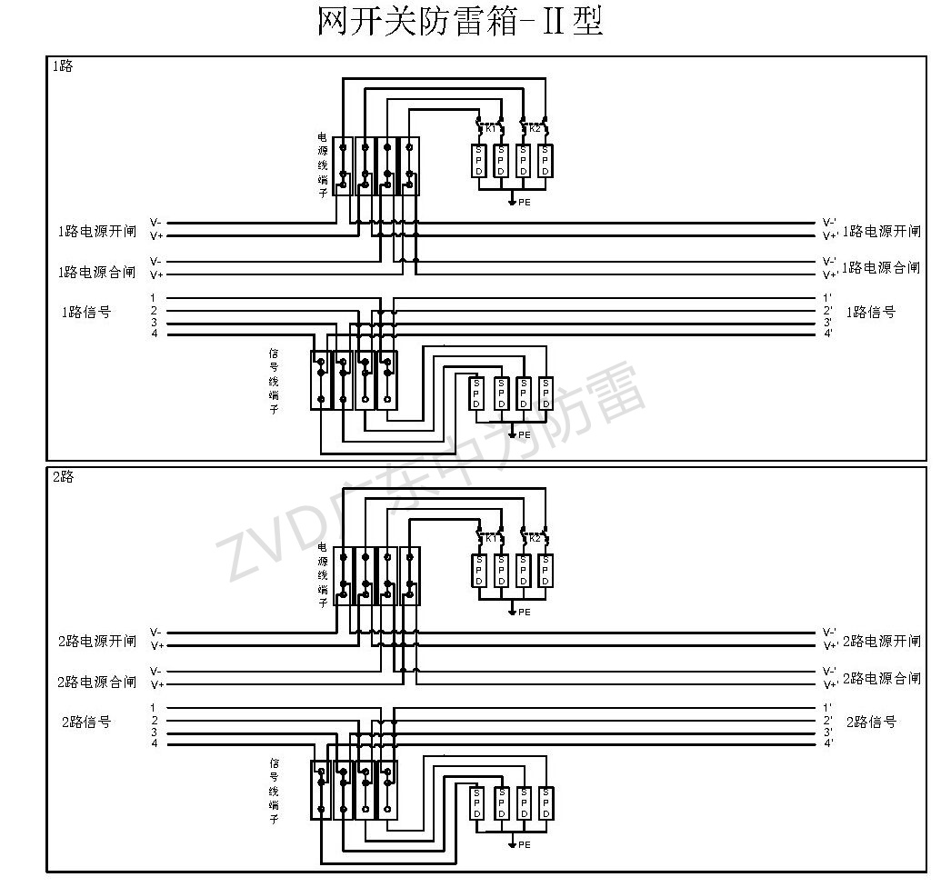 鐵路接觸網開關控制屏防雷箱技術參數