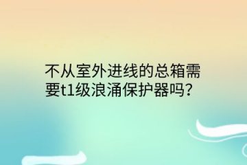 不從室外進線的總箱需要t1級浪涌保護器嗎？