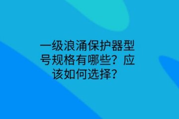 一級浪涌保護器型號規格有哪些？應該如何選擇？