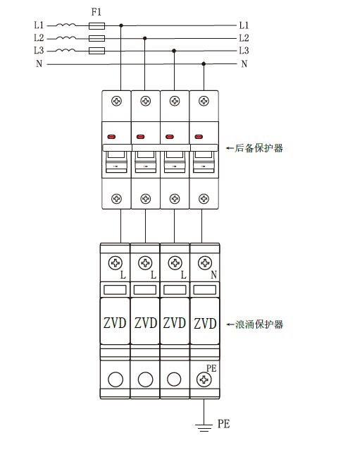 SPD后備保護器、浪涌專用SCB后備保護裝置怎么接線？