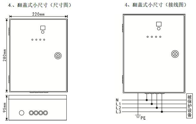 二三級電源避雷箱（T2類、箱式結構、帶雷電計數狀態指示）