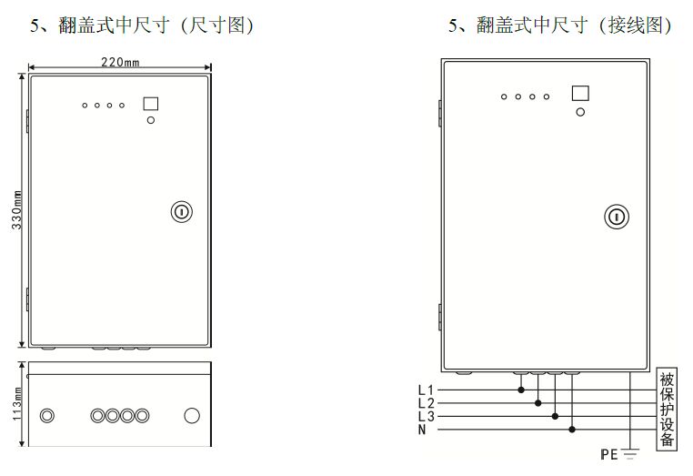 二三級電源避雷箱（T2類、箱式結構、帶雷電計數狀態指示）