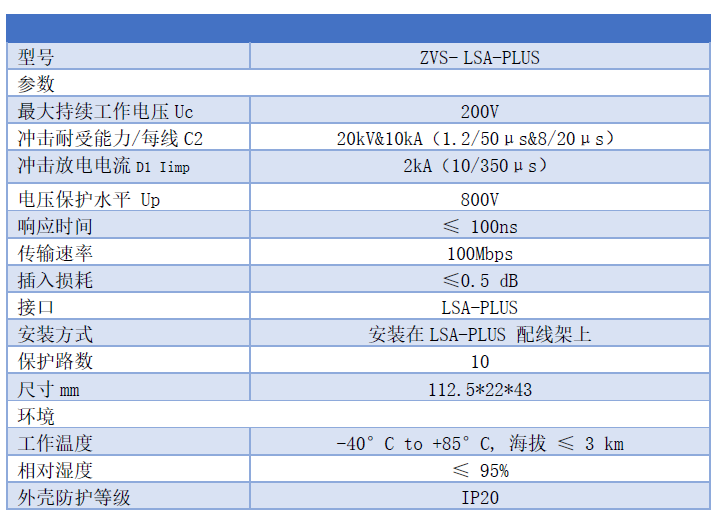 電話語音配線架防雷模塊 ZVS-LSA-PLUS